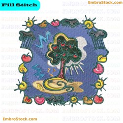 Sunny And Fruitful Summer Embroidery Design 6