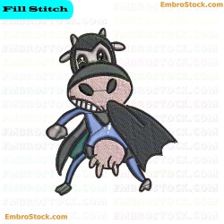 Super Cow Embroidery Design 3