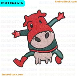 Super Cow Embroidery Design 6