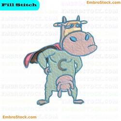 Super Cow Embroidery Design 7