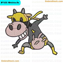 Super Cow Embroidery Design 8