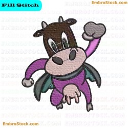 Super Cow Embroidery Design 9