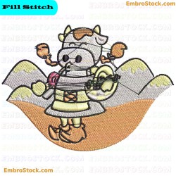 Super Cow World Cows Embroidery Design 1