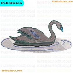 Swan Embroidery Design 10