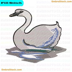 Swan Embroidery Design 12