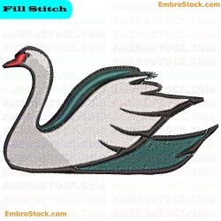 Swan Embroidery Design 18