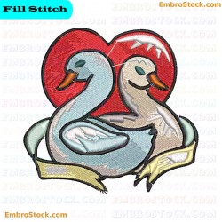 Swan Embroidery Design 19