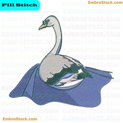 Swan Embroidery Design 2