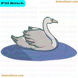 Swan Embroidery Design 4