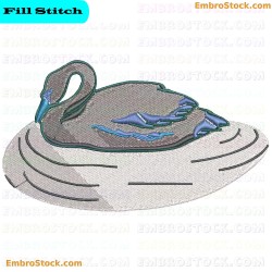 Swan Embroidery Design 5