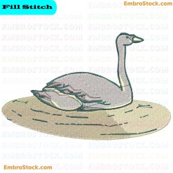 Swan Embroidery Design 8