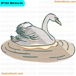 Swan Embroidery Design 9