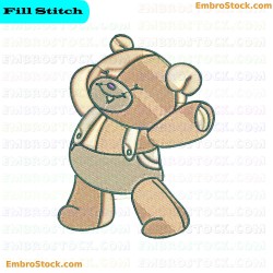 Teddy Bear Embroidery Design 4