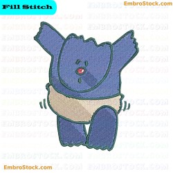 Teddy Bear In Diaper Embroidery Design 34