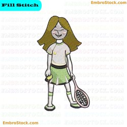 Tennis Player Embroidery Design 8