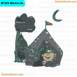 Tent And Child Embroidery Design 7