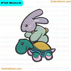 The Hare And Tortoise Embroidery Design 3