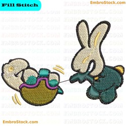 The Tortoise And The Hare Embroidery Design 4