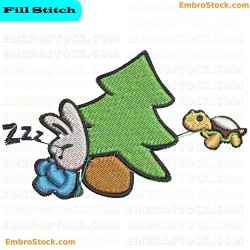 The Tortoise And The Hare Embroidery Design 6