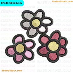 Three Dimensional Flowers Embroidery Design 4