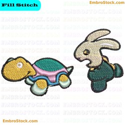 Tortoise And The Hare Embroidery Design 7