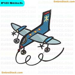 Toy Airplane Embroidery Design 71