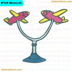 Toy Airplanes Embroidery Design 74