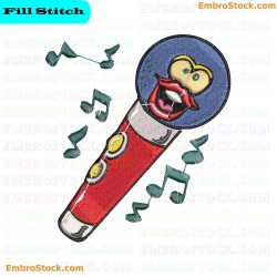 Toy Microphone Embroidery Design 75