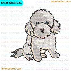 Toy Poodle Embroidery Design 1