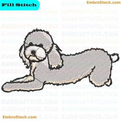 Toy Poodle Embroidery Design 4