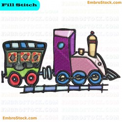 Toy Train Embroidery Design 67