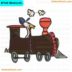 Train Embroidery Design 1