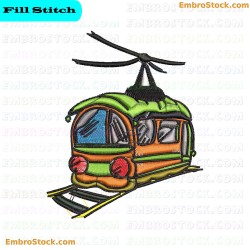 Train Helicopter Embroidery Design 14