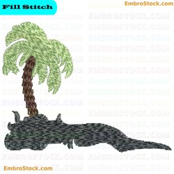 Tree And Animal Embroidery Design 10