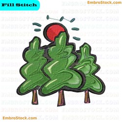 Tree Embroidery Design 1