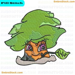 Tree With Human Like Features Embroidery Design 11