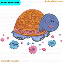 Turtle Embroidery Design 7