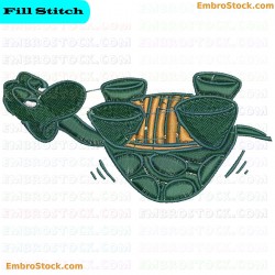 Turtle Embroidery Design 8