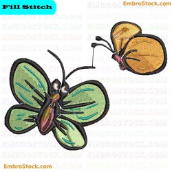 Two Butterflies Embroidery Design 1