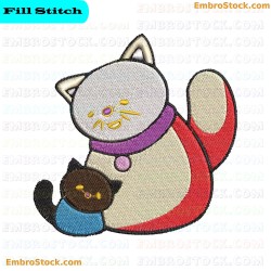 Two Cats Embroidery Design 9