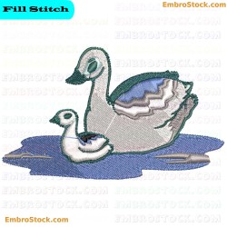 Two Ducks Embroidery Design 14