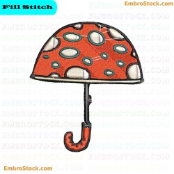 Umbrella Shaped Mushroom Embroidery Design 2