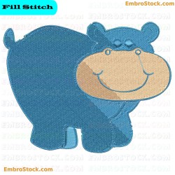 Unique Hippo Embroidery Design 10