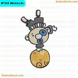 Upside Down Clown Embroidery Design 10