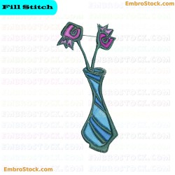 Vase Of Flowers Embroidery Design 1