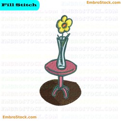 Vase Of Flowers Embroidery Design 5