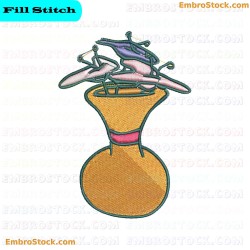 Vase Of Flowers Embroidery Design 7