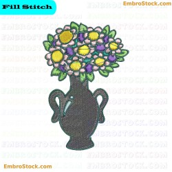 Vase Of Flowers Embroidery Design 8