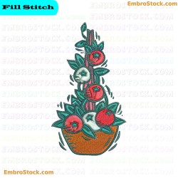 Vegetable Embroidery Design 12