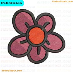 Vibrant Flower Embroidery Design 5